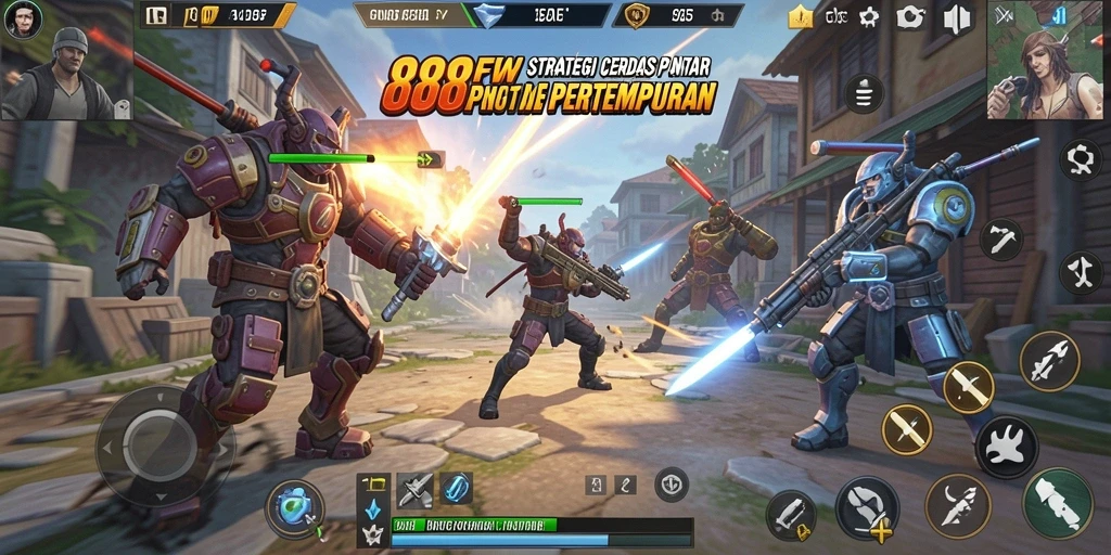 Screenshot gameplay dari 888FW menunjukkan pertempuran strategis yang intens.