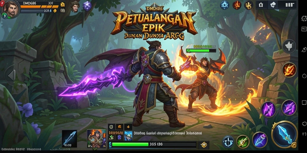 Tangkapan layar DMD686 menampilkan aksi pertarungan epik di dunia ARPG.