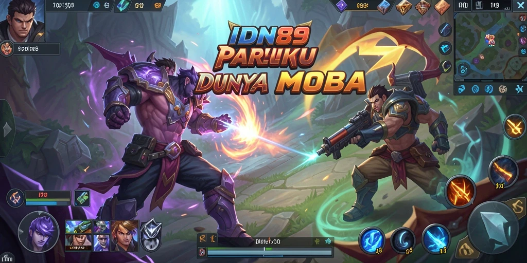 Tangkapan layar gameplay IDN89 yang penuh aksi di arena MOBA.