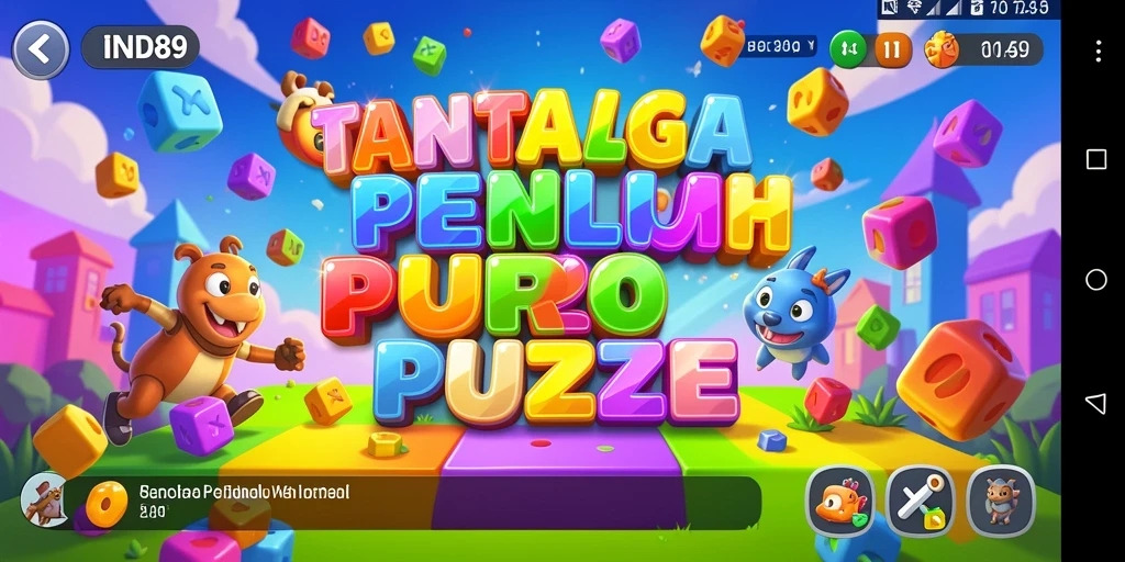 Screenshot IND89 menampilkan gameplay puzzle yang menarik dan penuh warna.