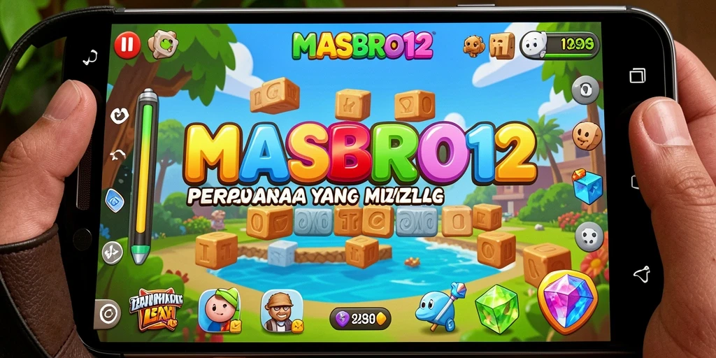 Screenshot gameplay MASBRO12 menampilkan berbagai level puzzle yang menantang.
