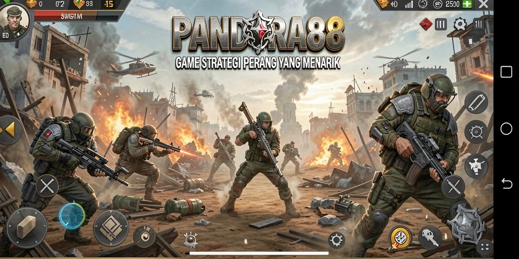 Screenshot utama PANDORA88 menampilkan pertempuran SLG yang intens.