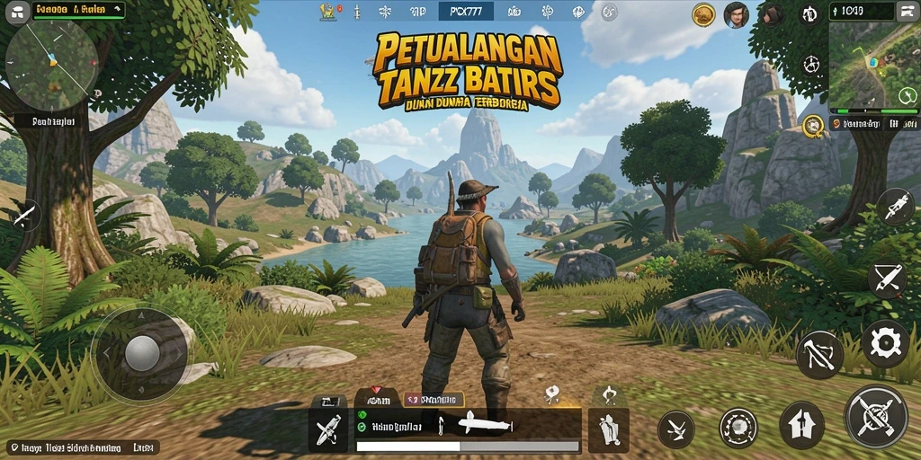 Tampilan gameplay yang menakjubkan dari PCX777 di dunia terbuka.