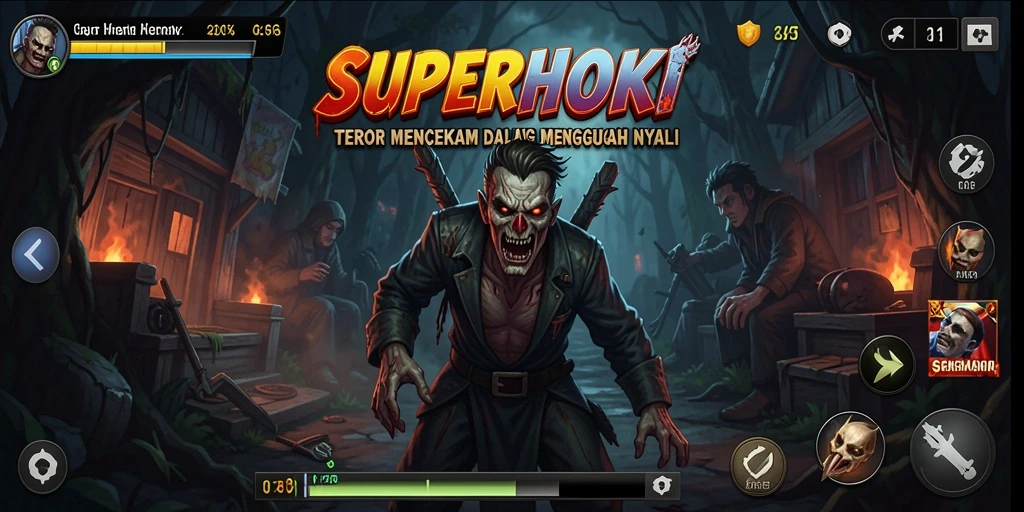 Tampilan mencekam dari gameplay yang menegangkan di SUPERHOKI.